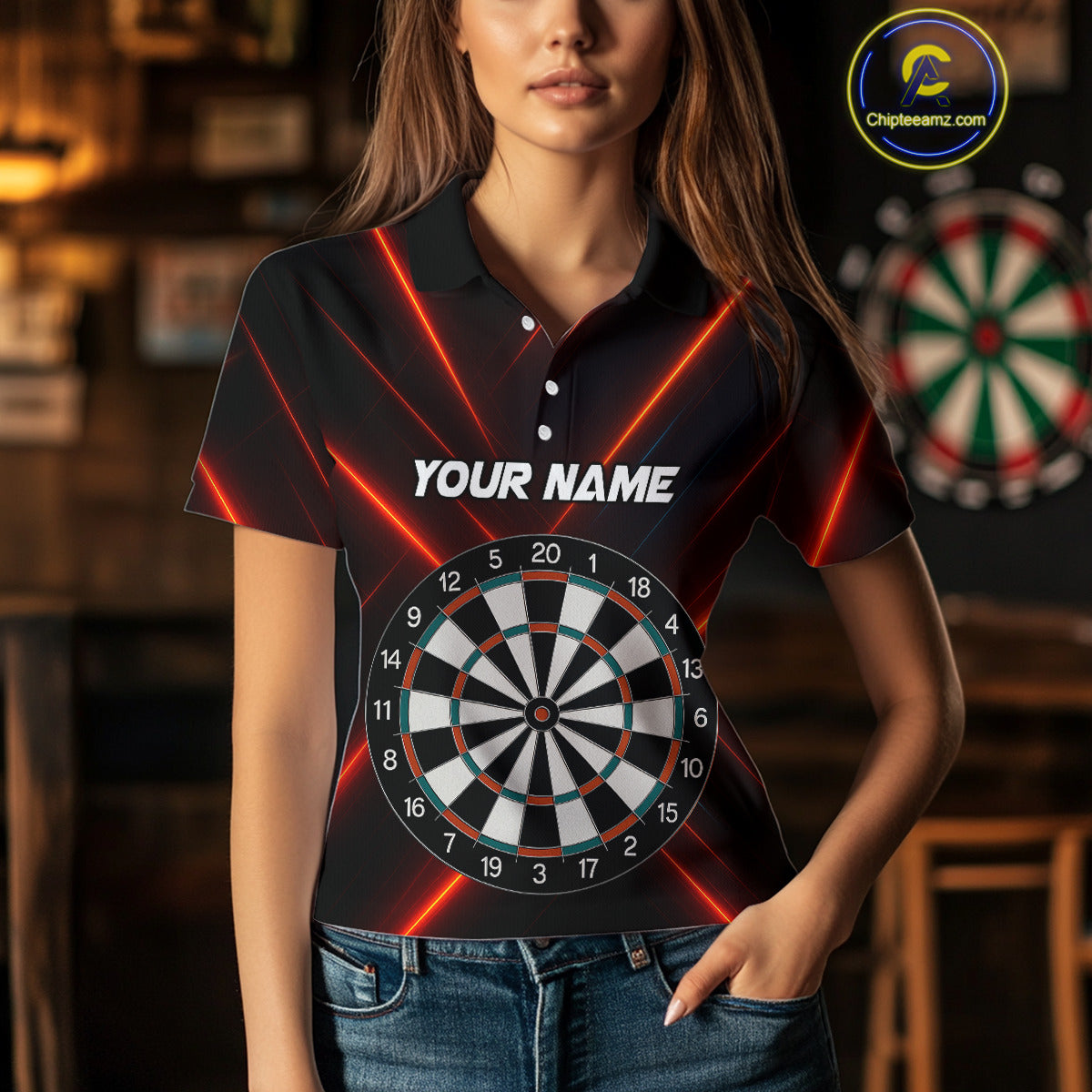 Personalized Darts With Red Laser Streaks And Dual Dartboards NYN0268