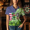 American flag St Patrick day shamrock pattern custom St Patrick Team Darts NQS9582