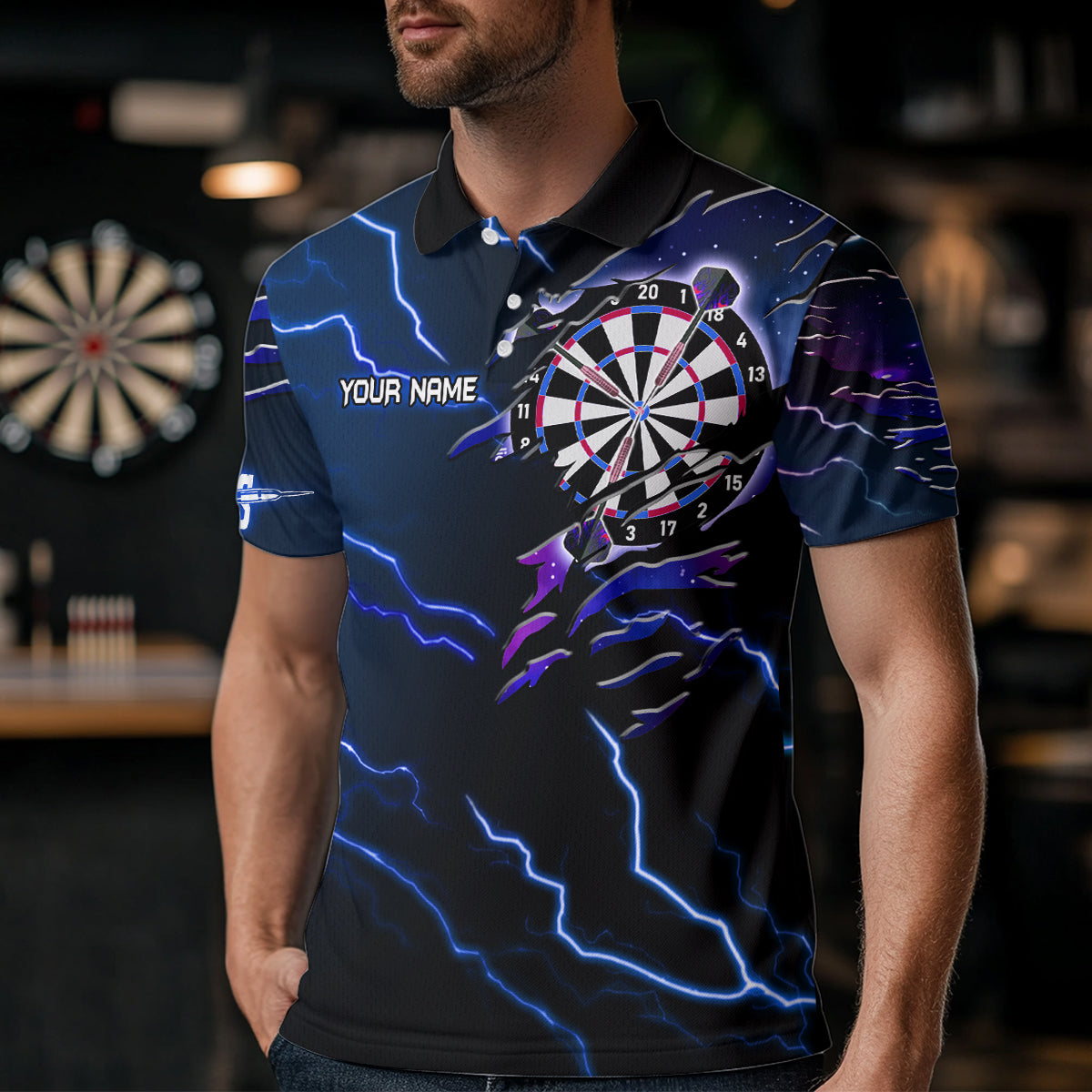 Personalized Thunder Lightning Eagle Blue Darts and Dart Team