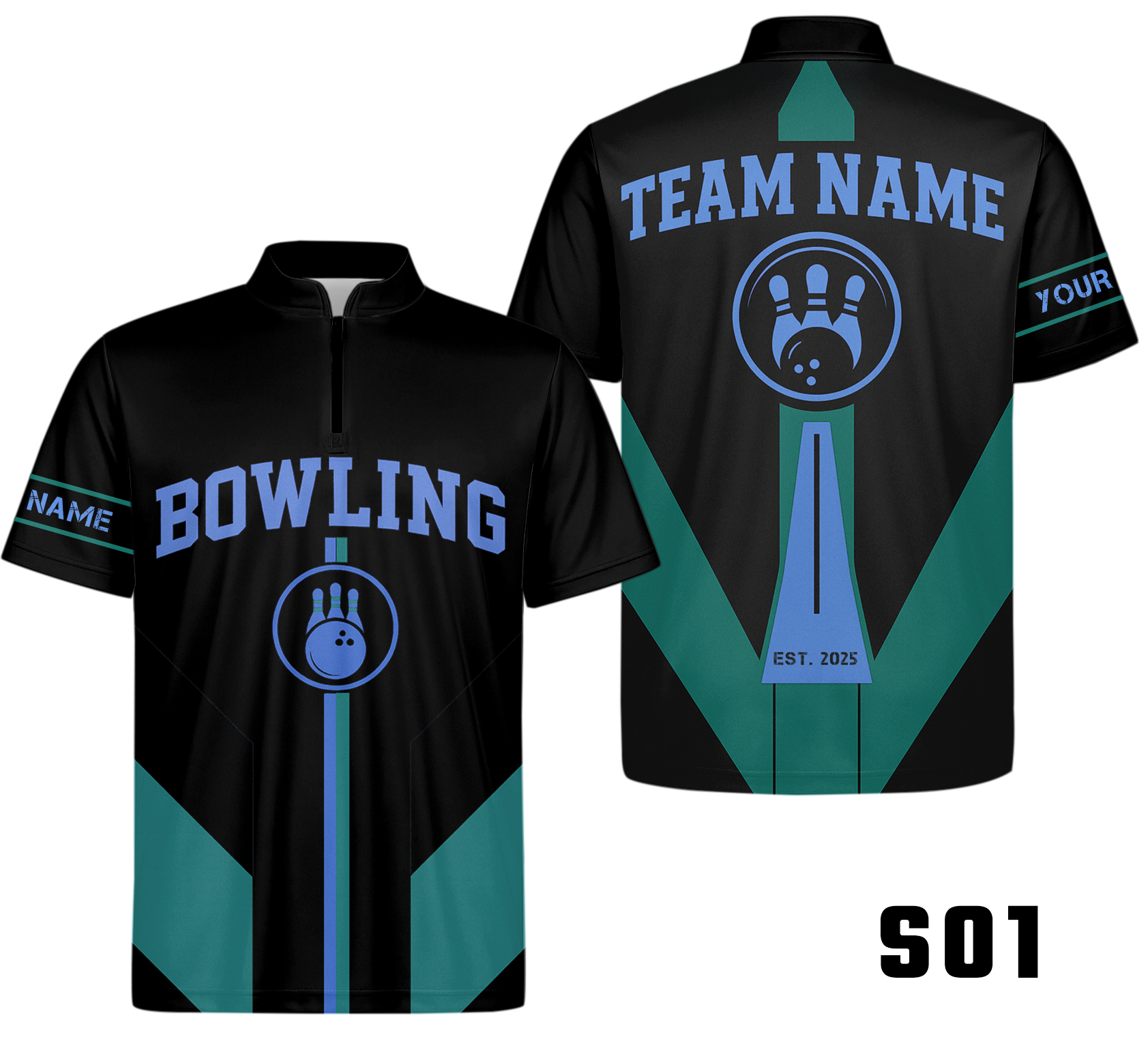 Geometric Color Panel Stripes Bowling Jersey