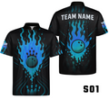 Fiery Flames Pixel Energy Bowling Jersey