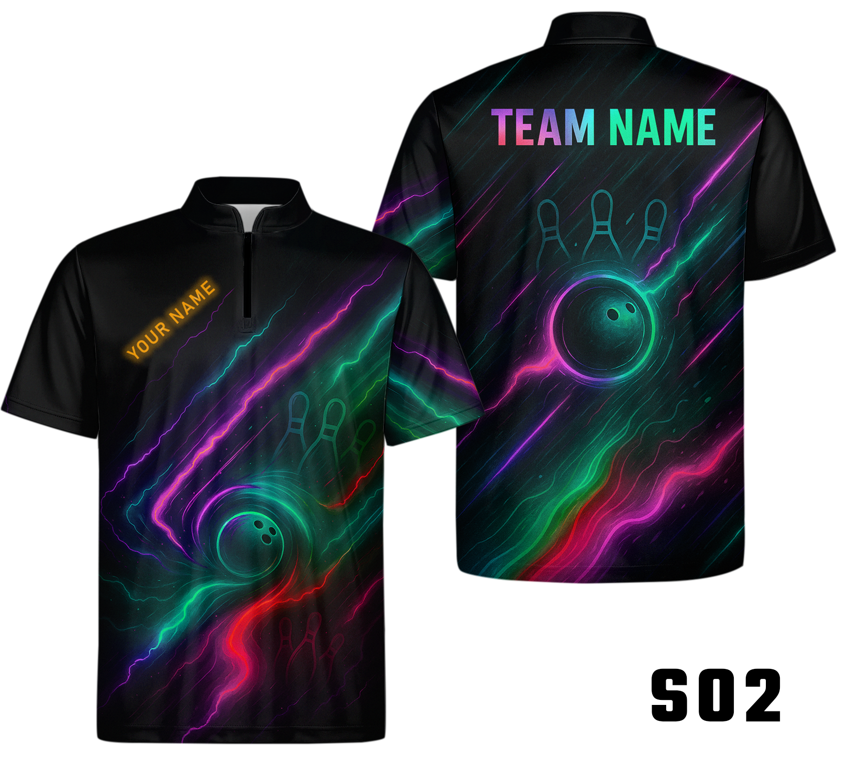 Energetic Neon Vortex Swirl Bowling Jersey