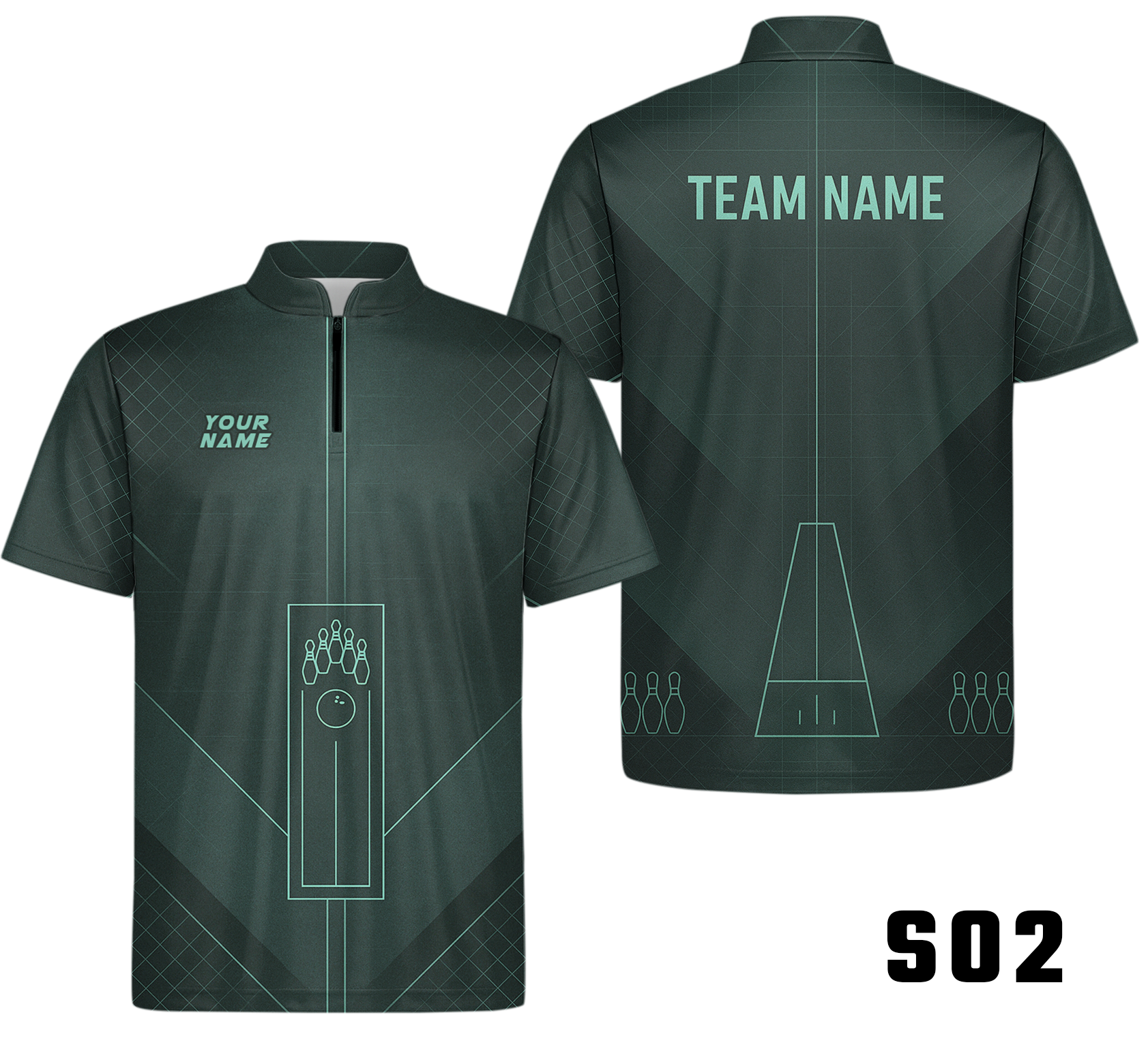 Minimalist Lane Diagram Grid Bowling Jersey