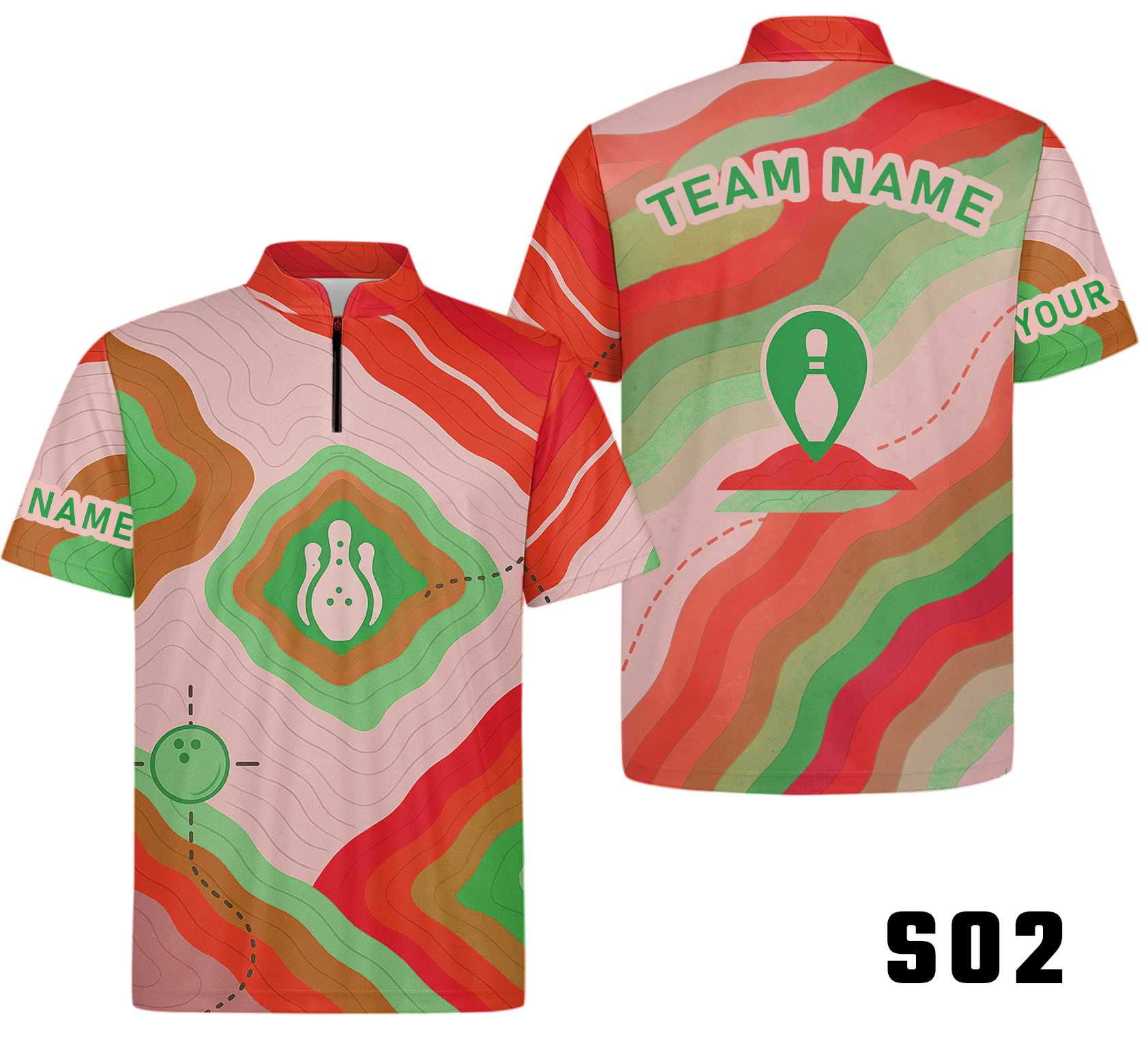 Vintage Contour Map Trail Bowling Jersey