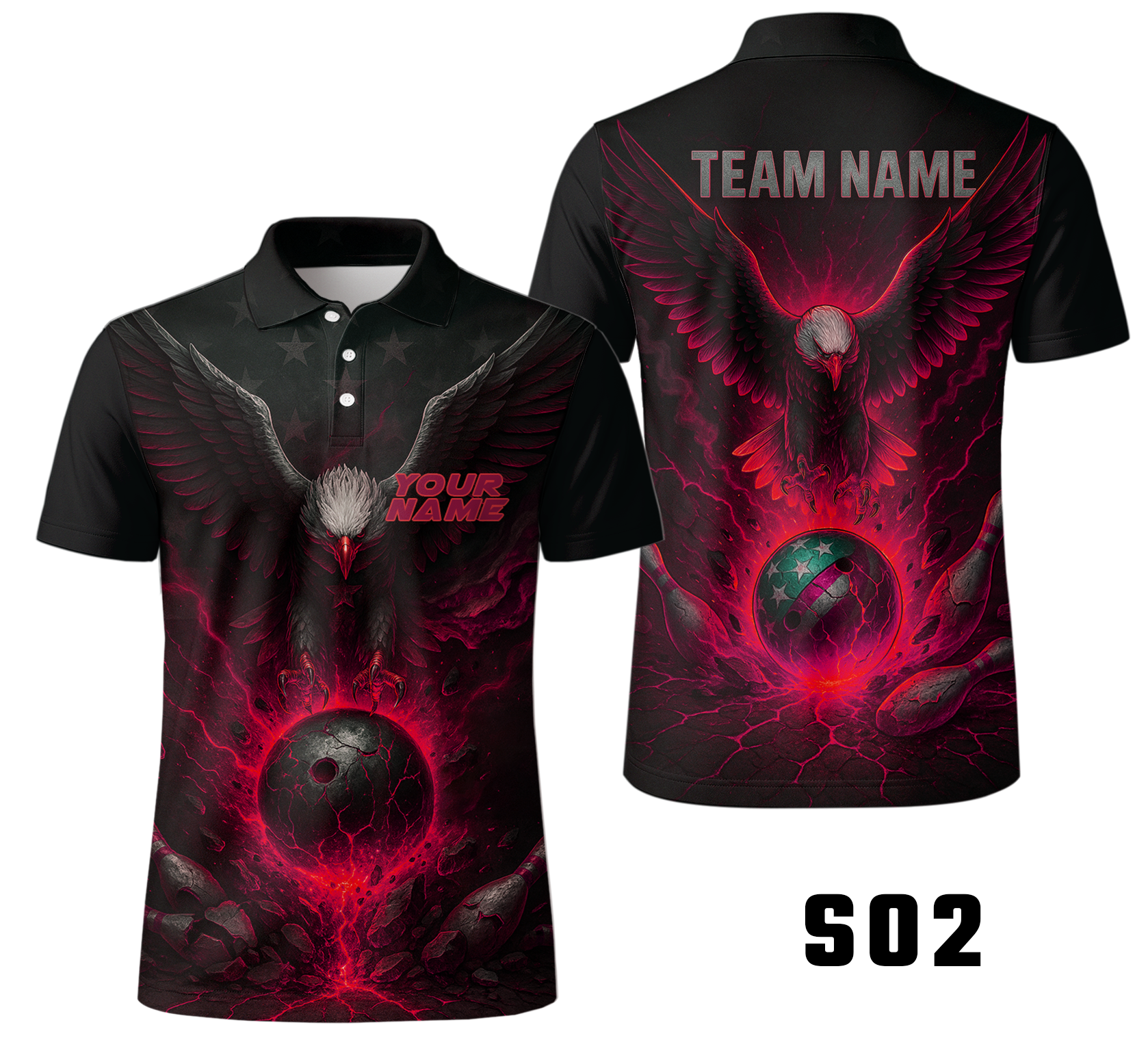 Majestic Eagle Fire Fury Bowling Jersey