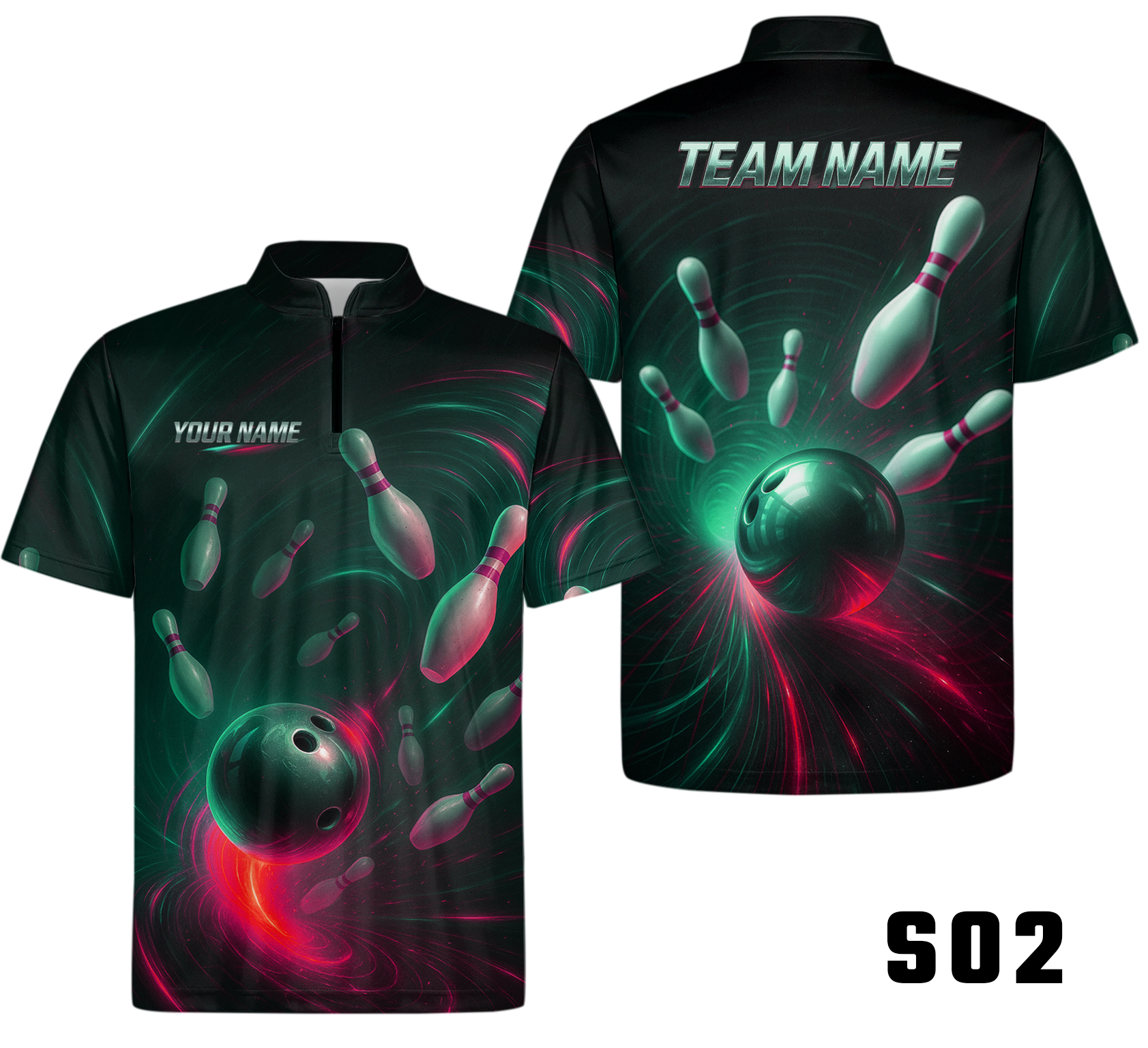 Cosmic Vortex Energy Trails Bowling Jersey