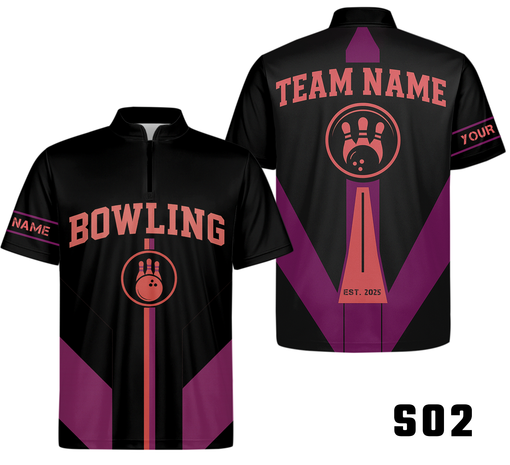 Geometric Color Panel Stripes Bowling Jersey