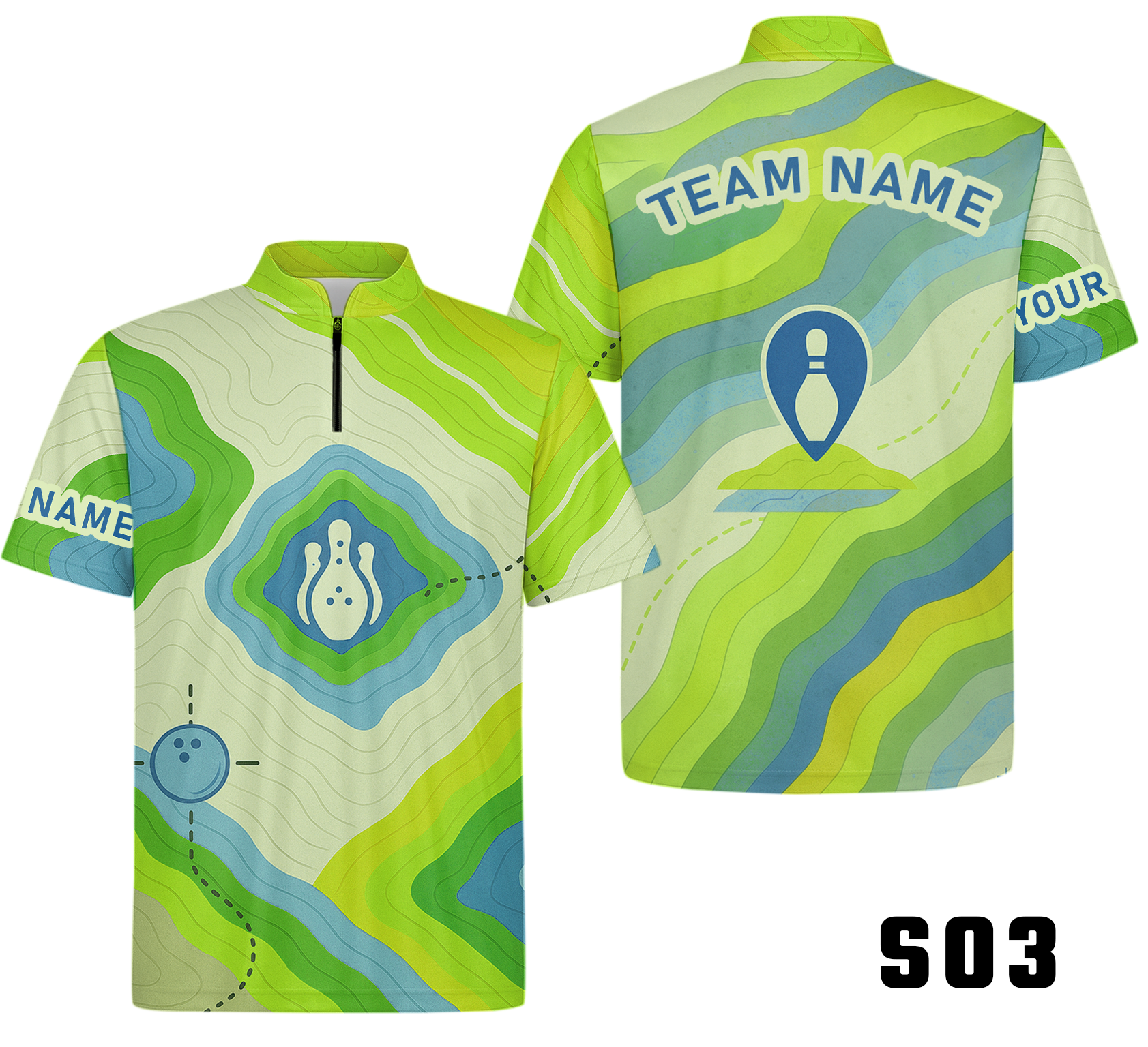 Vintage Contour Map Trail Bowling Jersey
