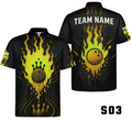 Fiery Flames Pixel Energy Bowling Jersey