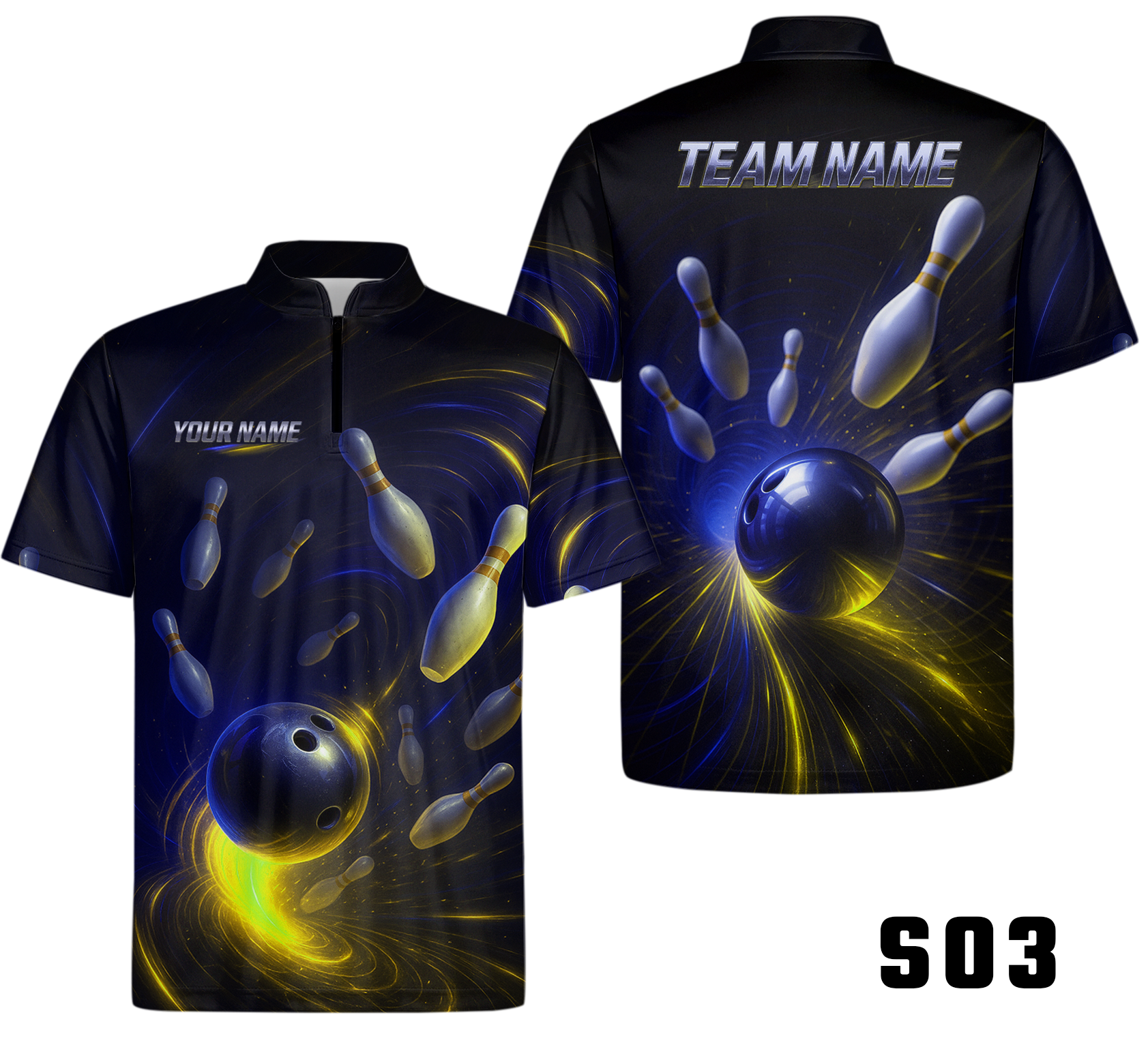 Cosmic Vortex Energy Trails Bowling Jersey
