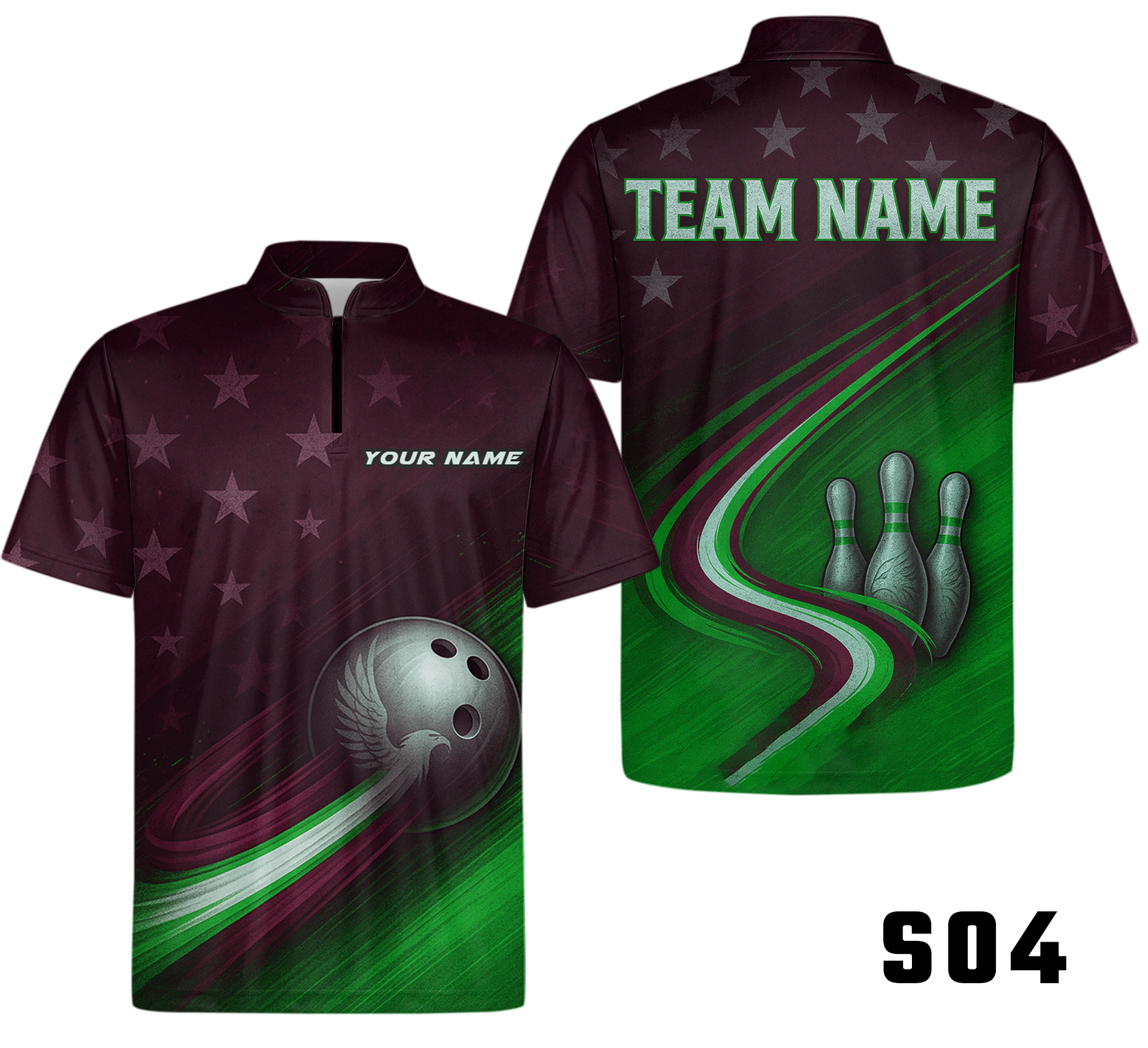 Stars Stripes Patriotic Eagle Bowling Jersey