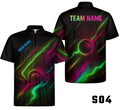Energetic Neon Vortex Swirl Bowling Jersey