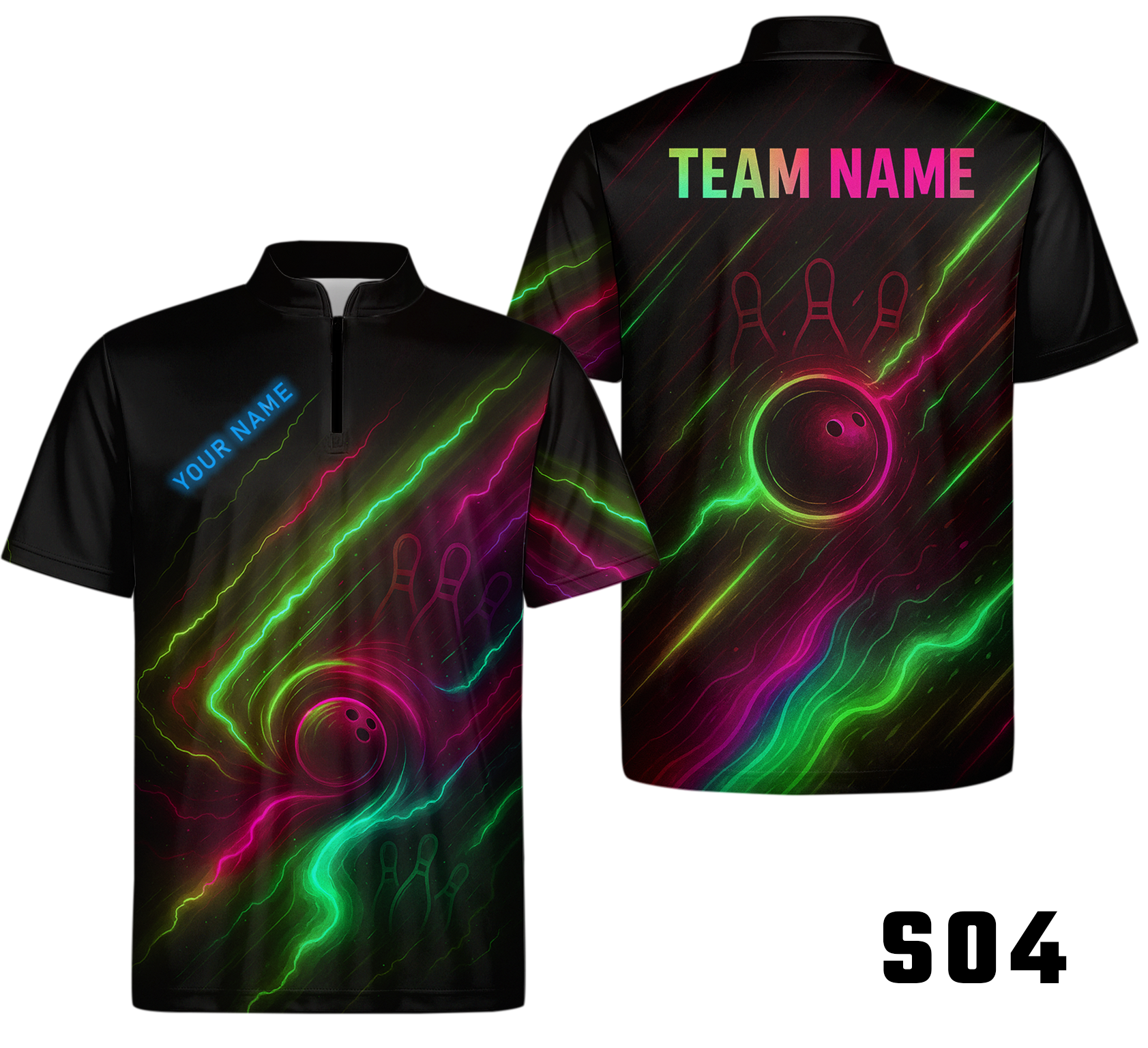 Energetic Neon Vortex Swirl Bowling Jersey