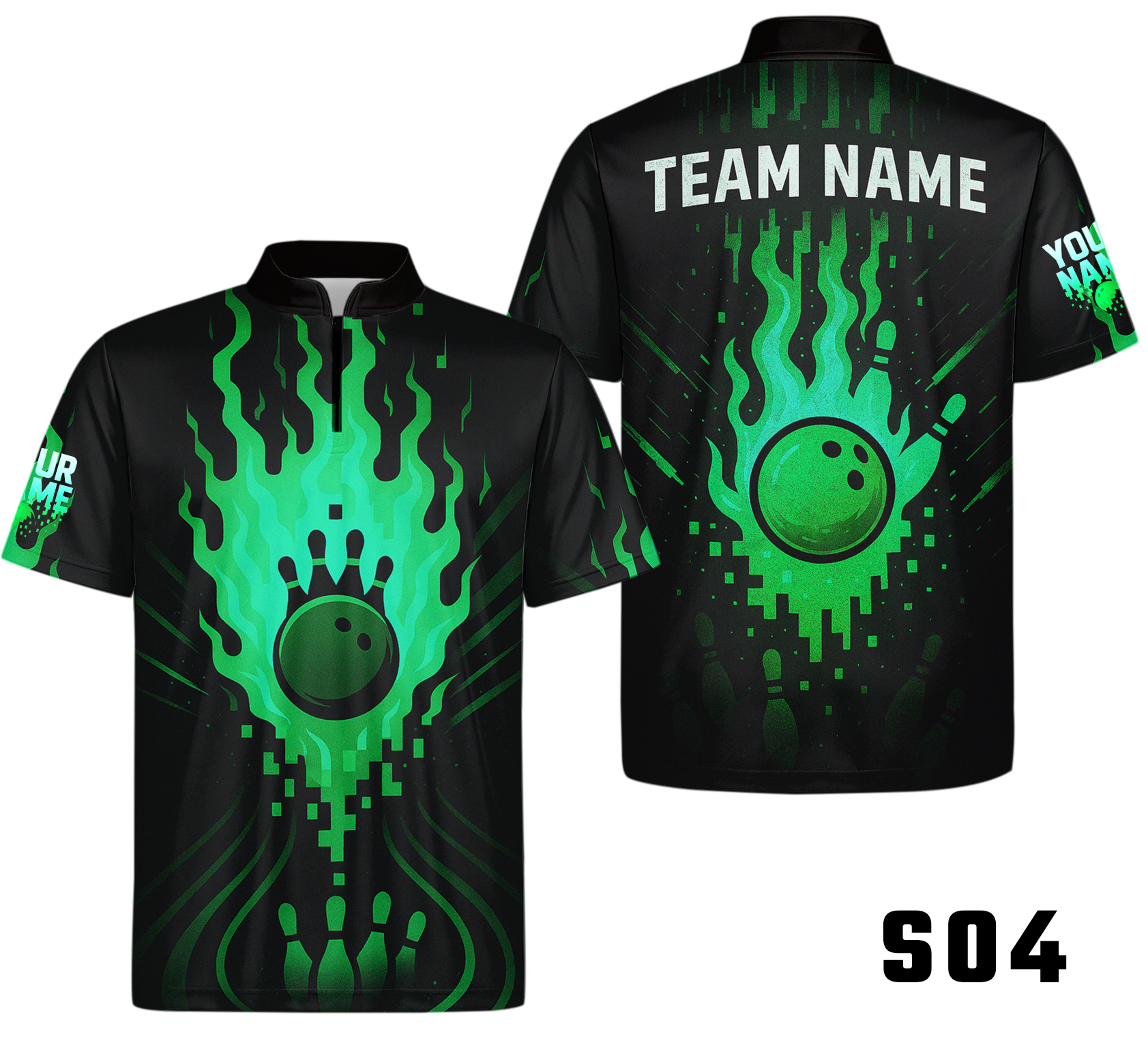 Fiery Flames Pixel Energy Bowling Jersey