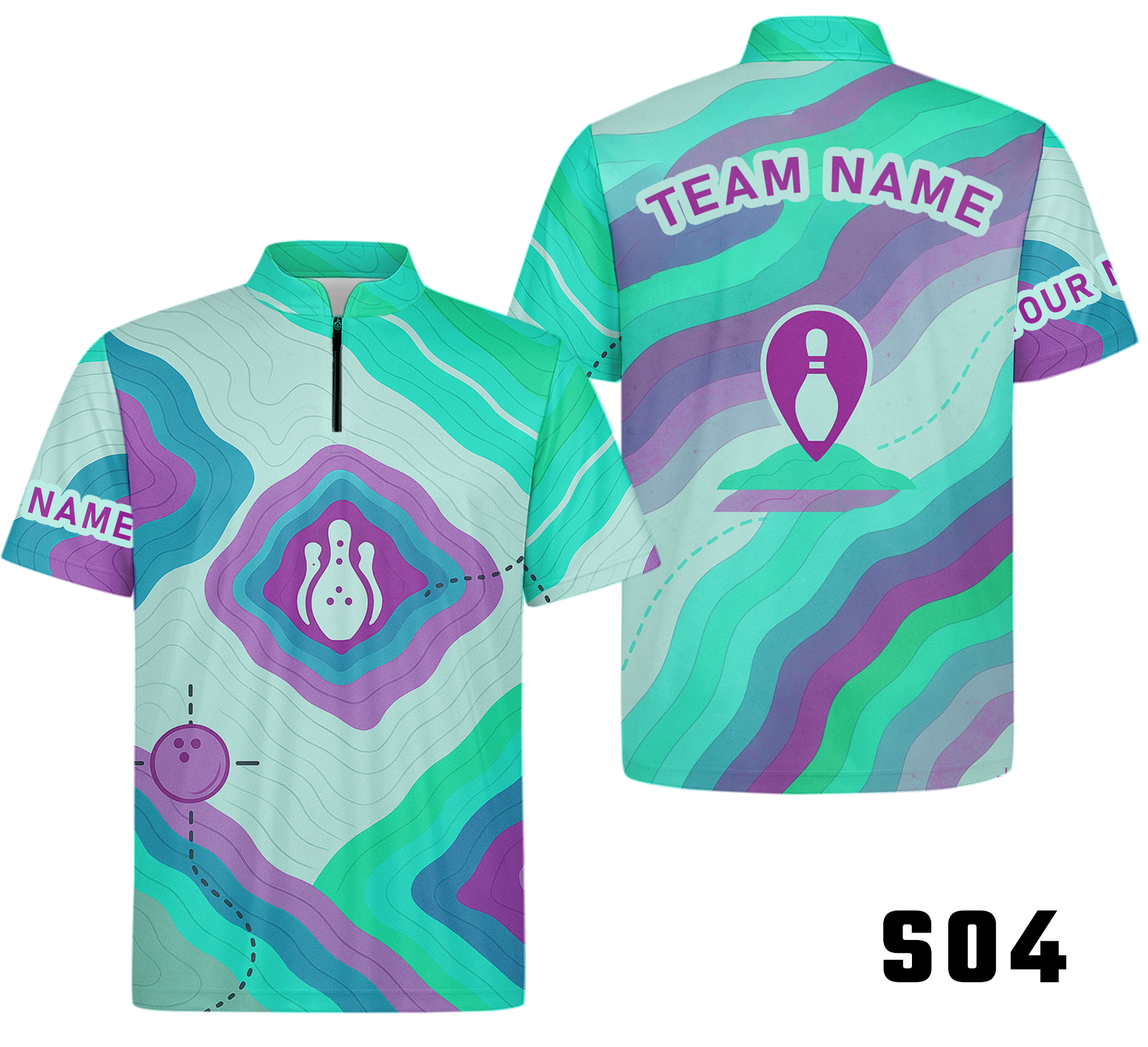Vintage Contour Map Trail Bowling Jersey