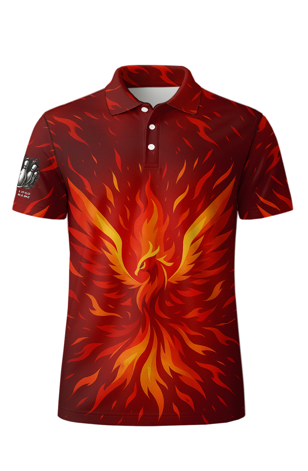 Inferno Rising Phoenix Flames Bowling Jersey
