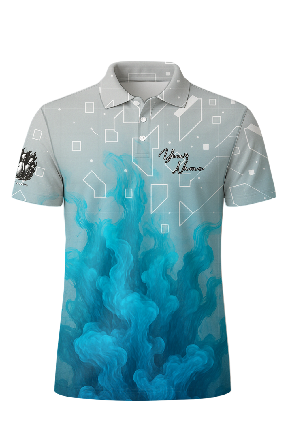 Geometric Tangle Ink Cloud Bowling Jersey