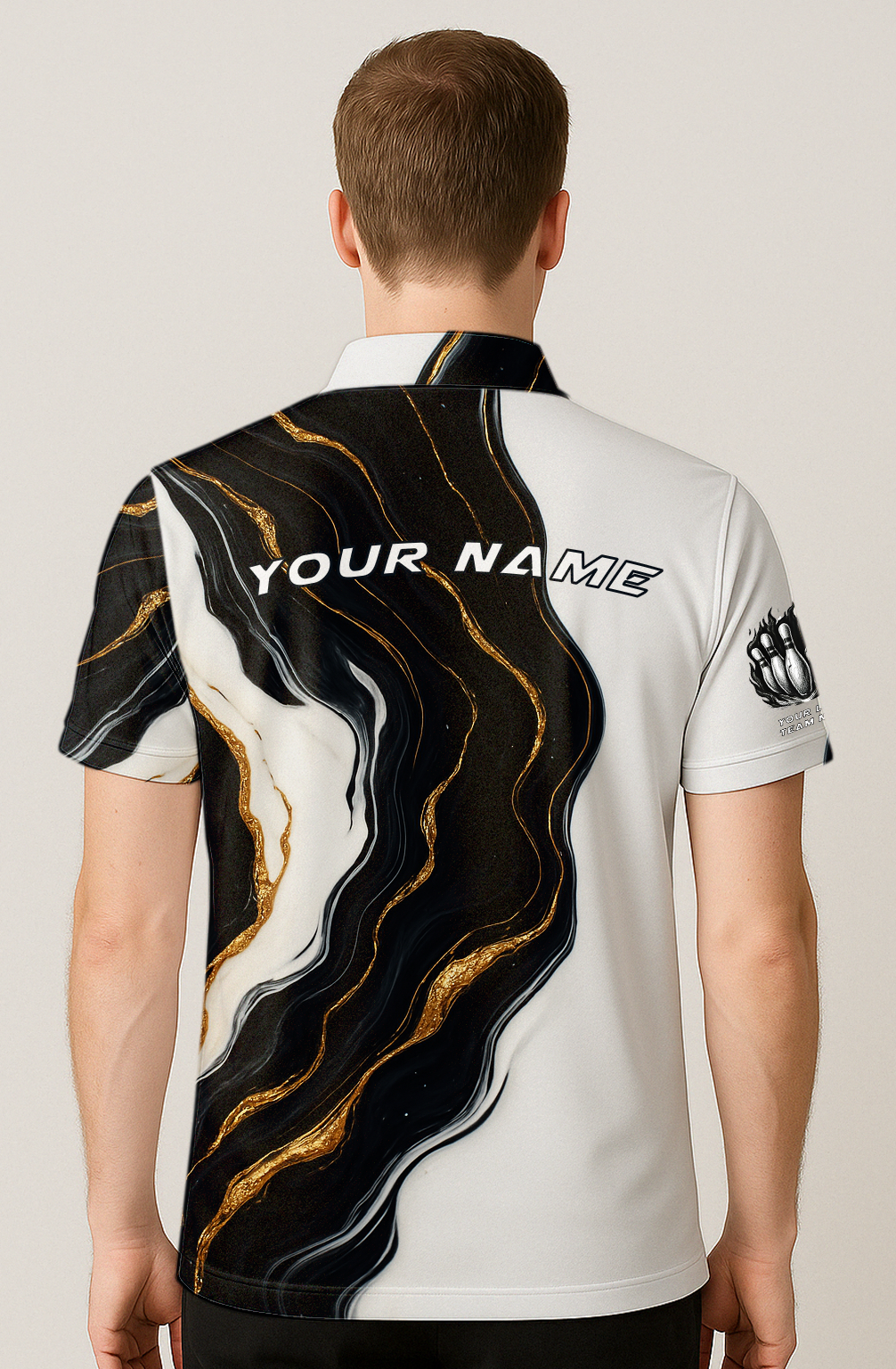 Marble Veins Gilded Edge Bowling Jersey