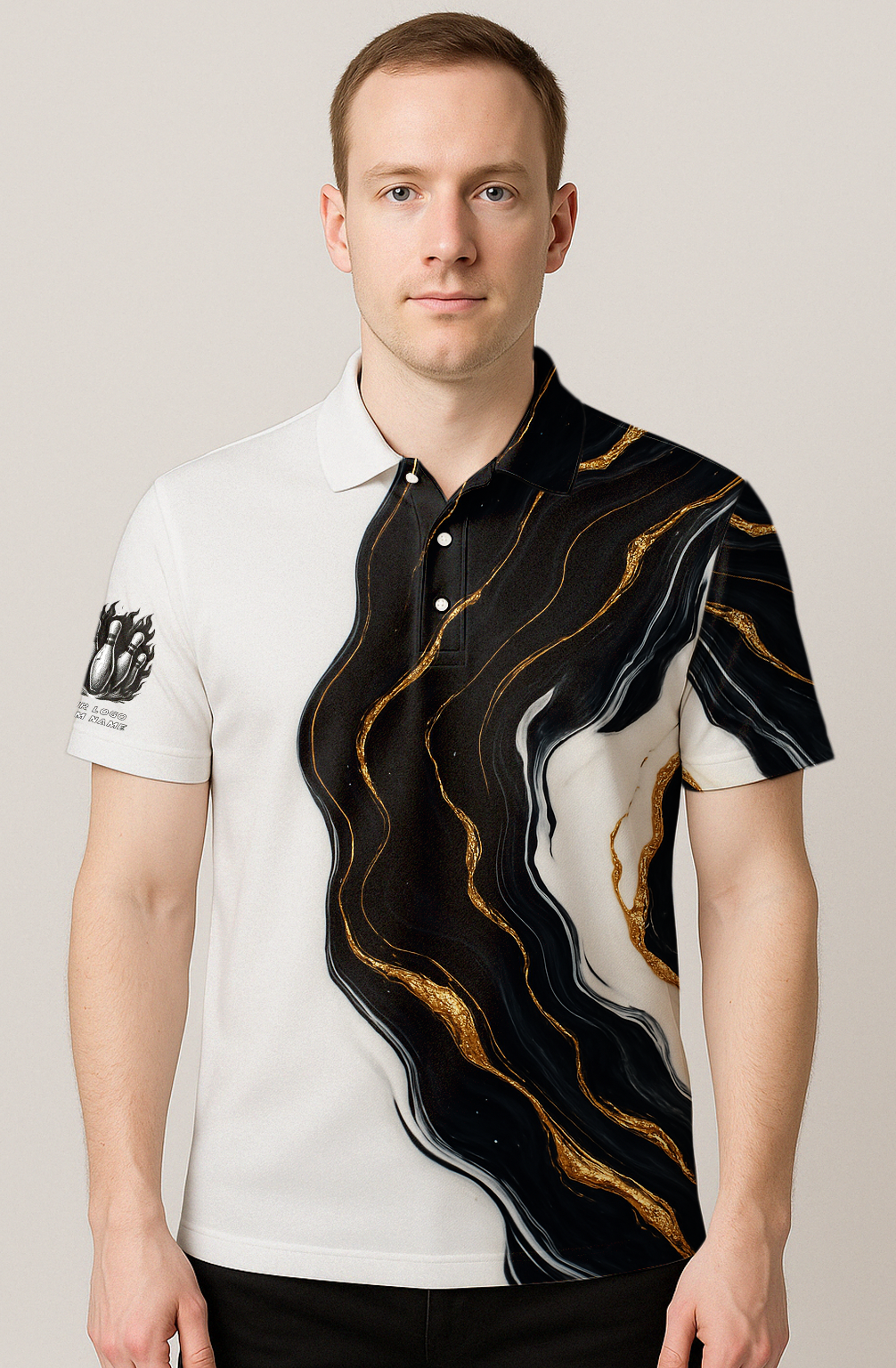 Marble Veins Gilded Edge Bowling Jersey