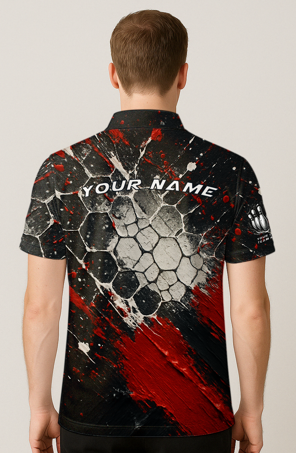 Splatter Paint Honeycomb Strike Bowling Jersey