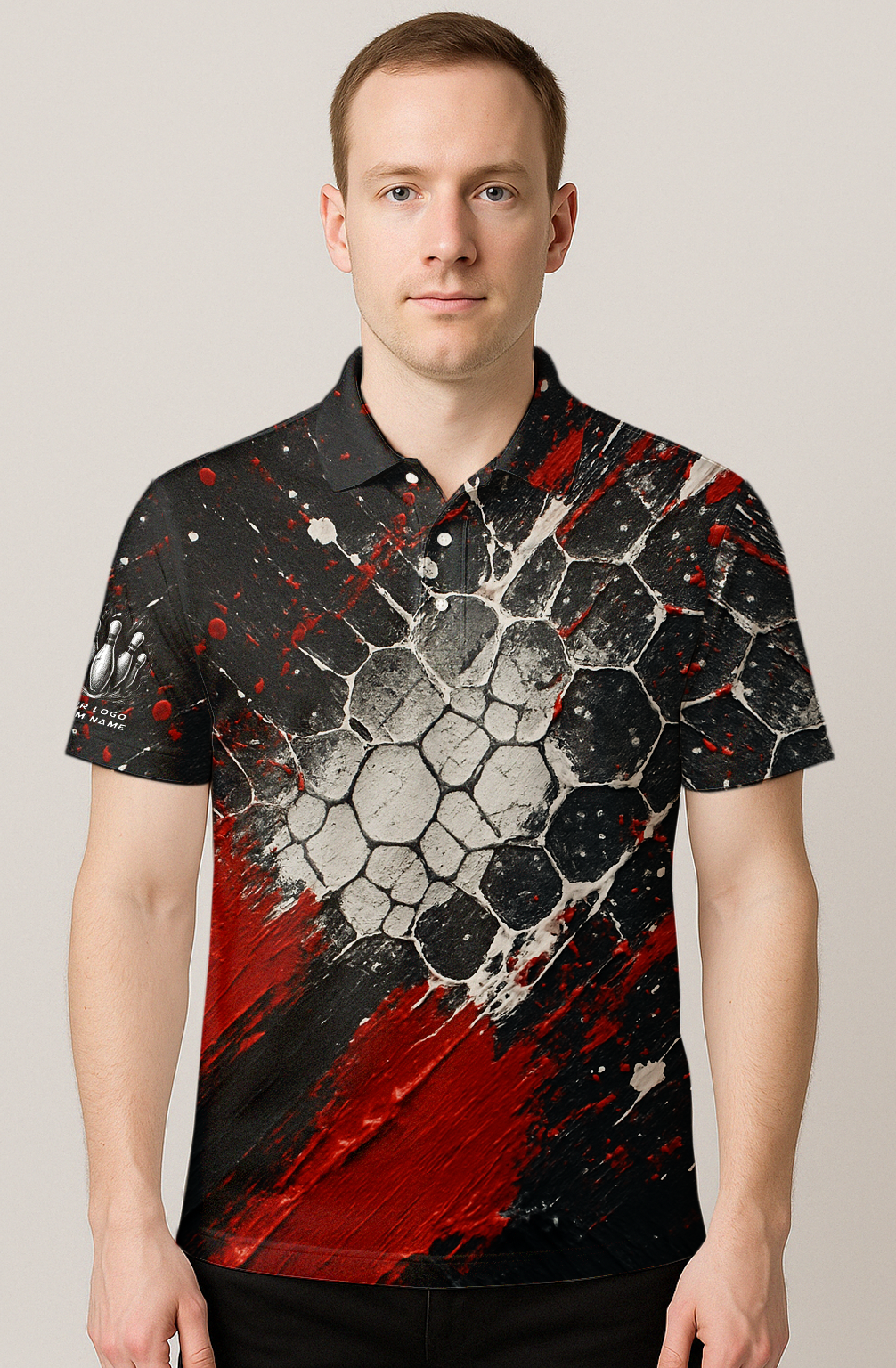 Splatter Paint Honeycomb Strike Bowling Jersey