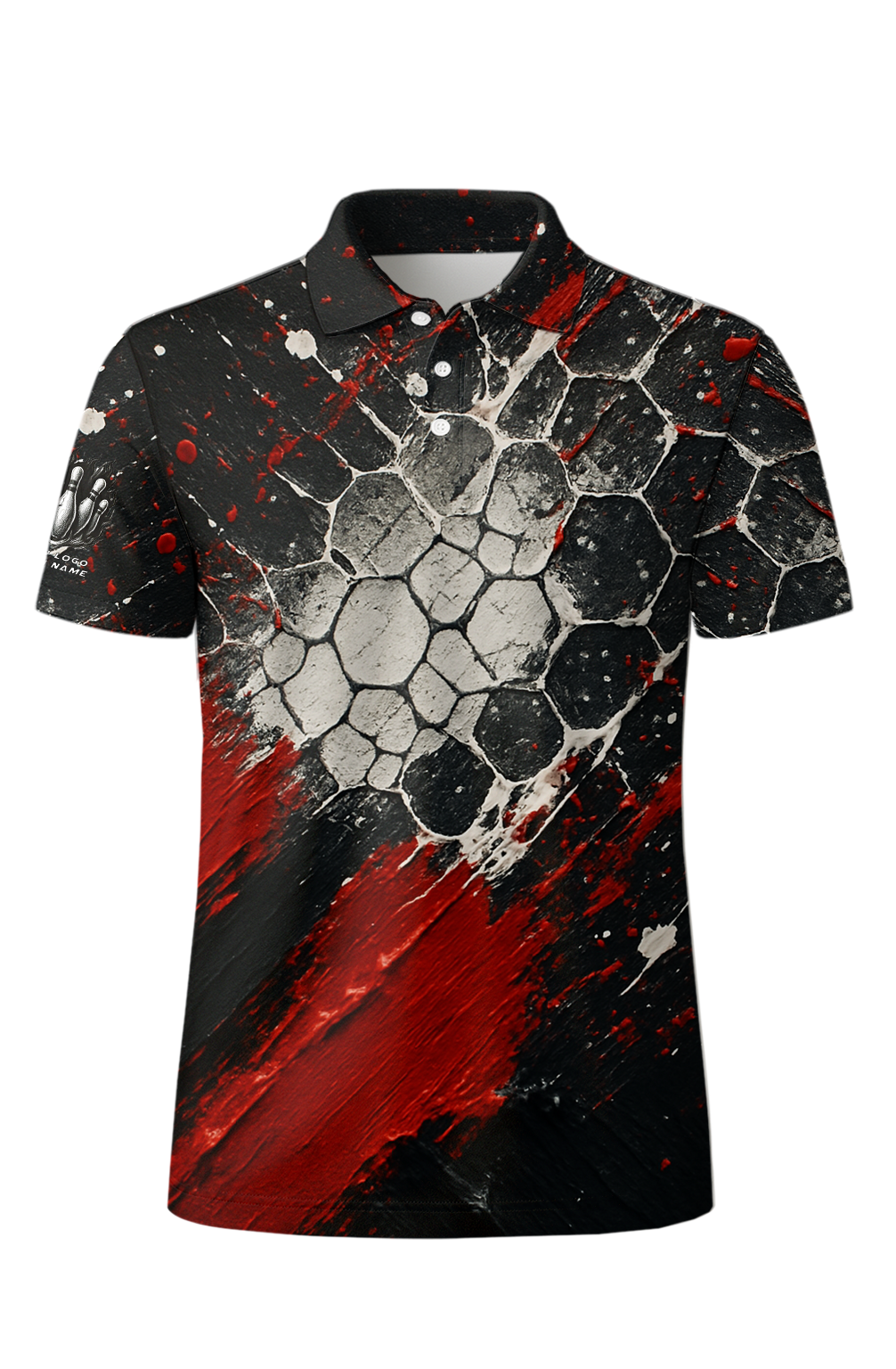 Splatter Paint Honeycomb Strike Bowling Jersey