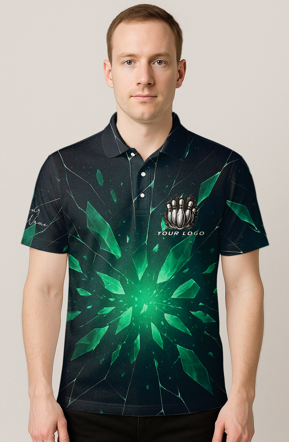 Emerald Crystal Shattered Lanes Bowling Jersey