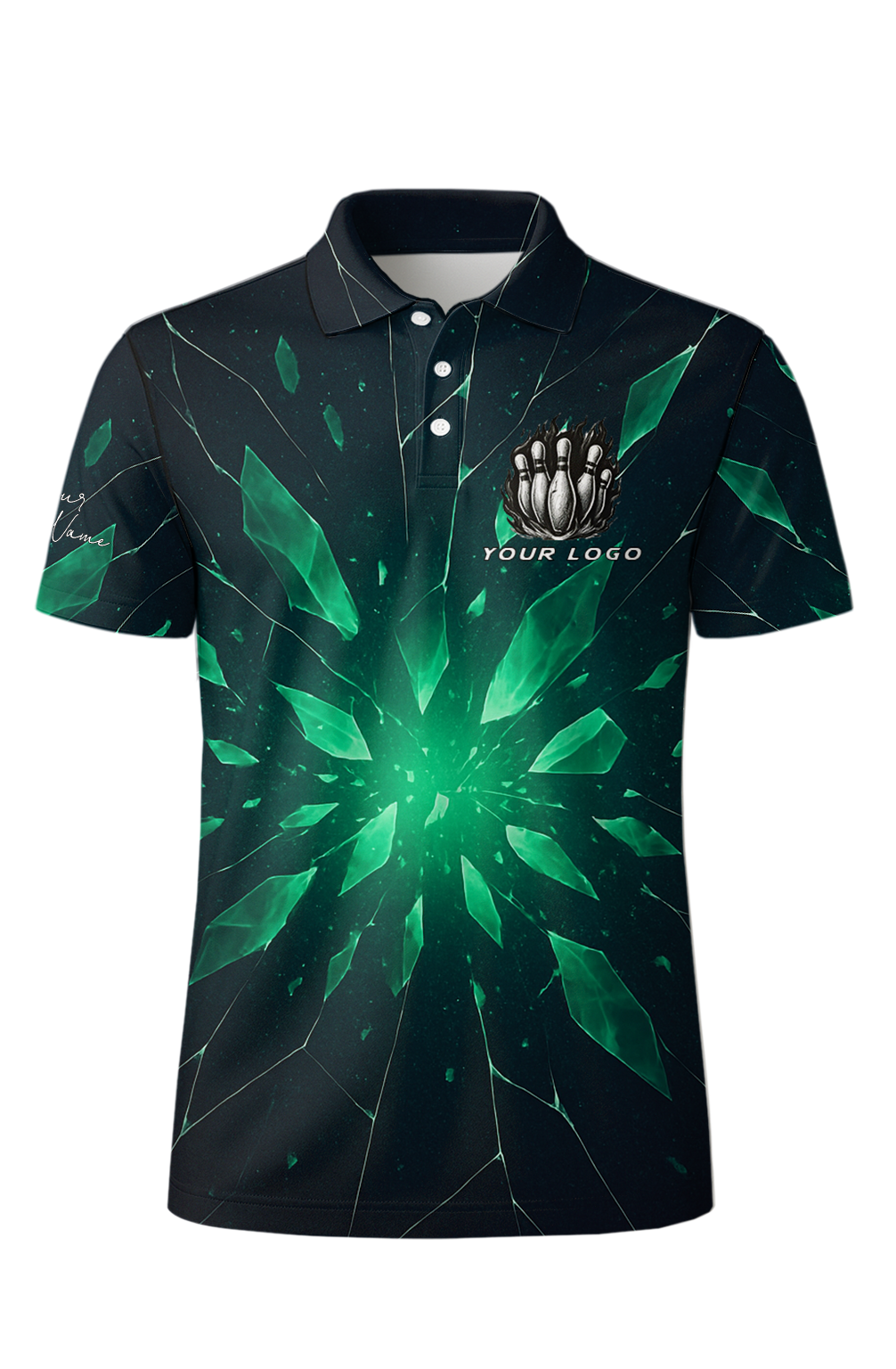 Emerald Crystal Shattered Lanes Bowling Jersey