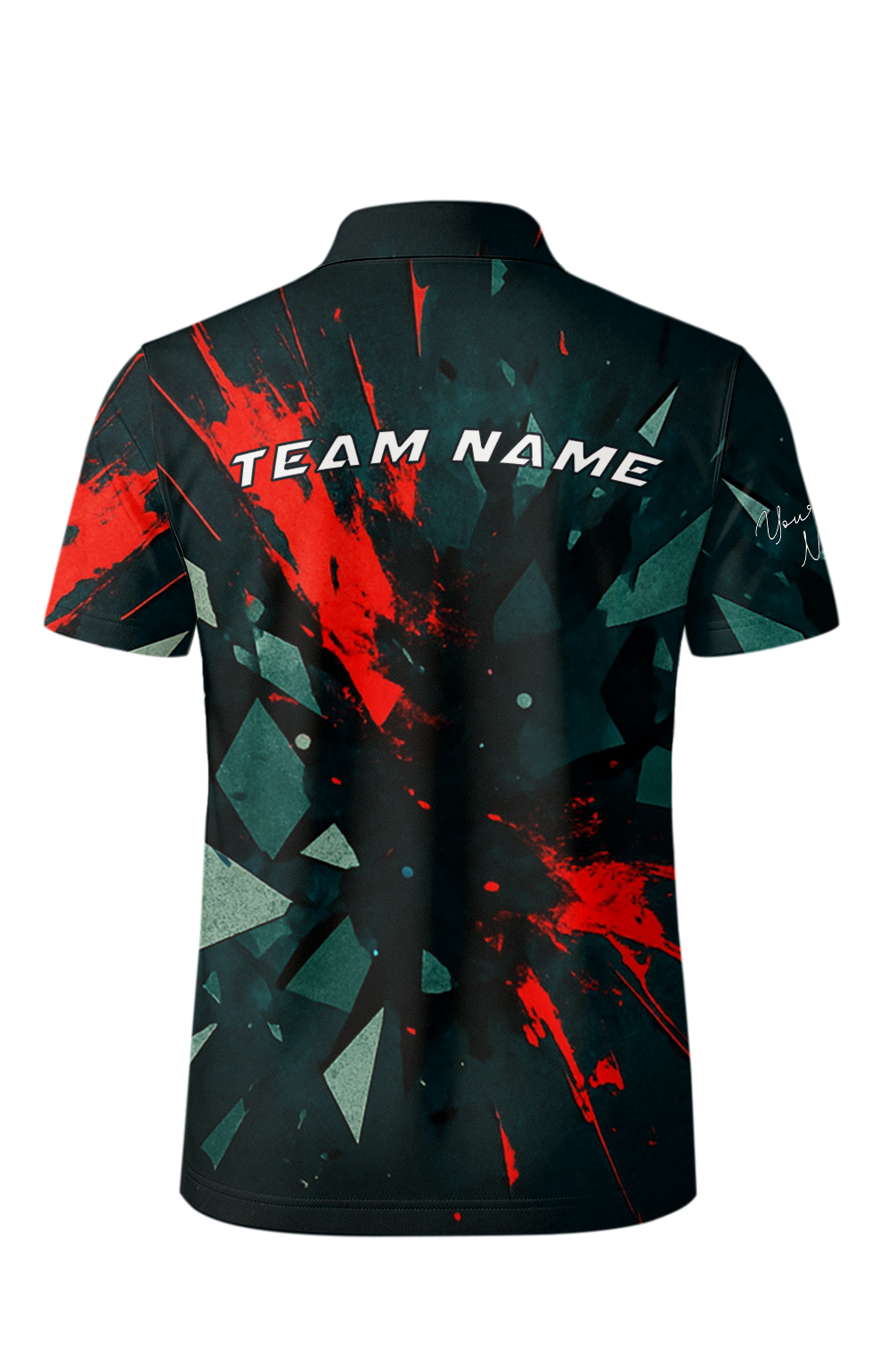 Explosive Geometric Crimson Impact Bowling Jersey