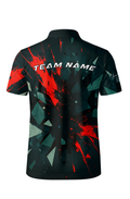 Explosive Geometric Crimson Impact Bowling Jersey