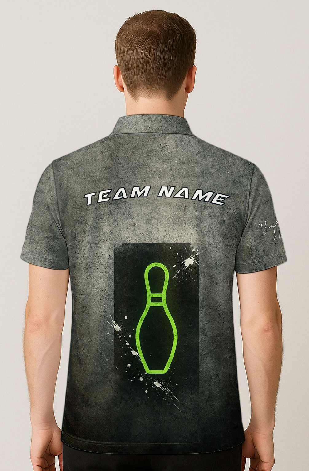 Grunge Neon Bowling Pin Bowling Jersey