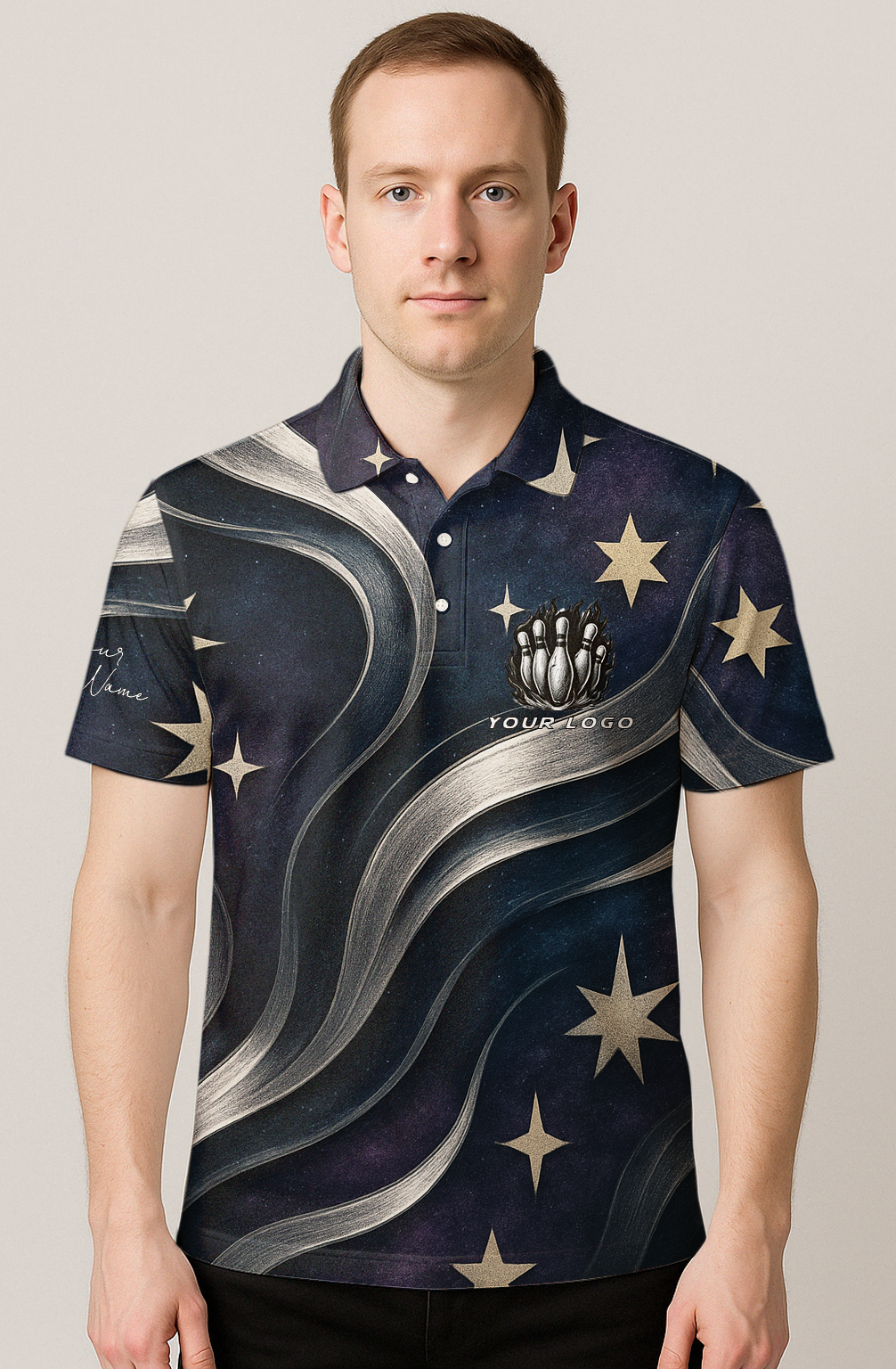 Ethereal Celestial River Stars Bowling Jersey