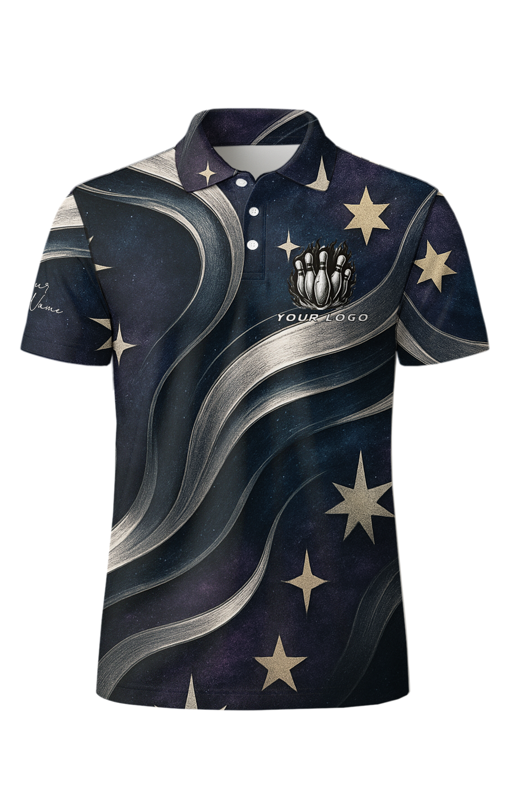 Ethereal Celestial River Stars Bowling Jersey