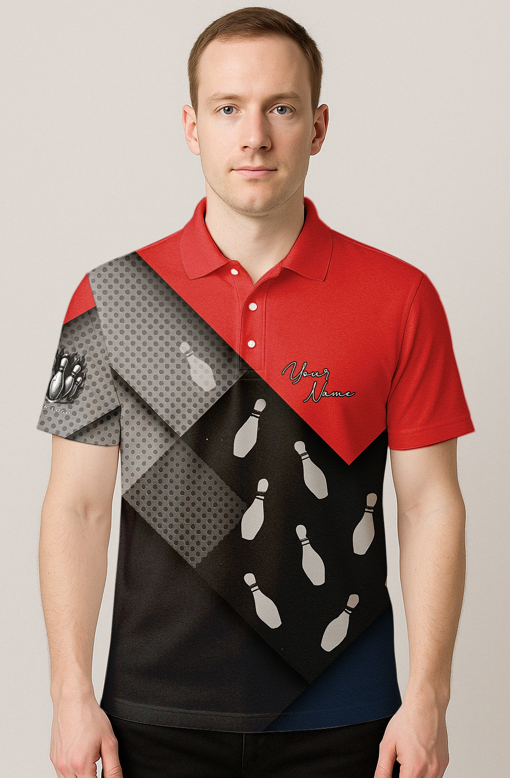 Geometric Layered Lanes Bowling Jersey