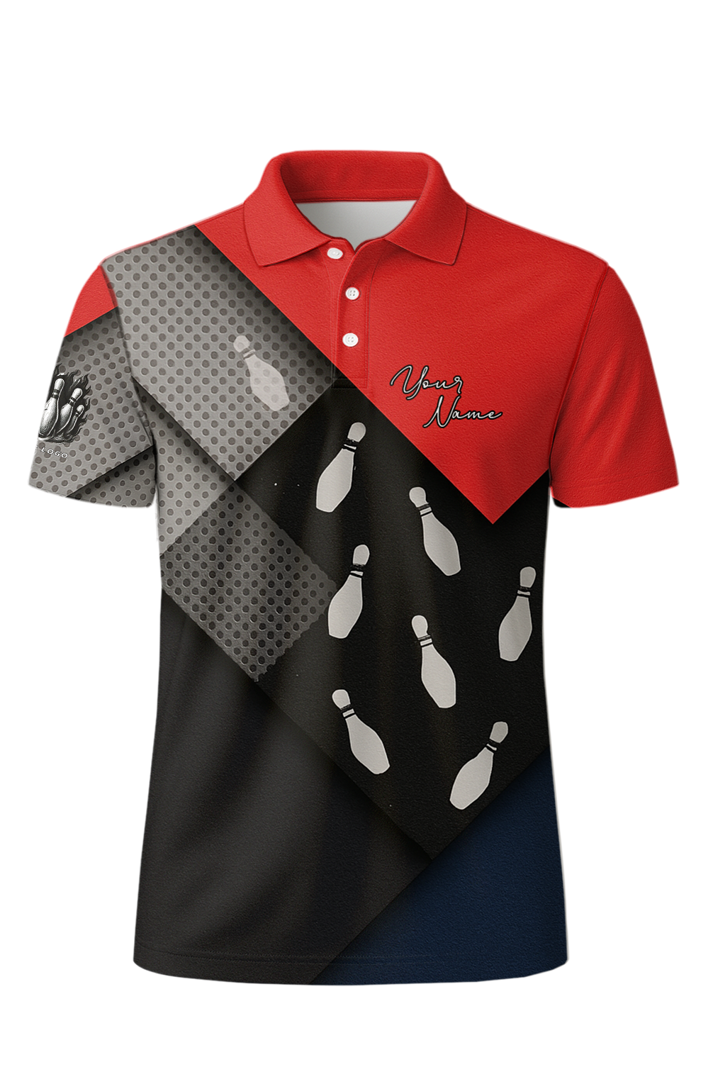 Geometric Layered Lanes Bowling Jersey