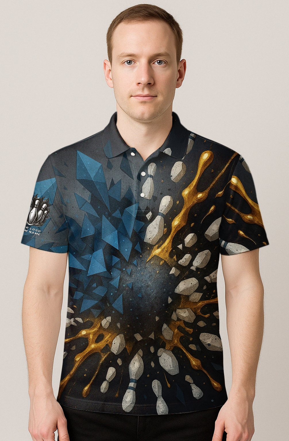 Exploding Pin Shards Bowling Jersey