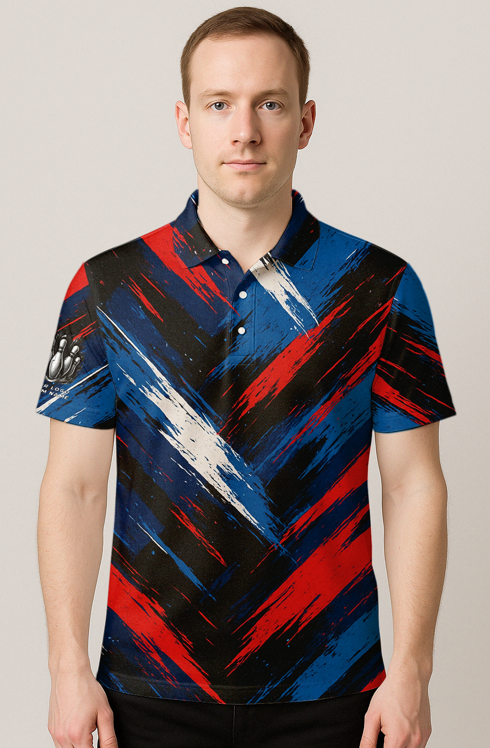 Patriotic Painted Stripes Bowling Jersey
