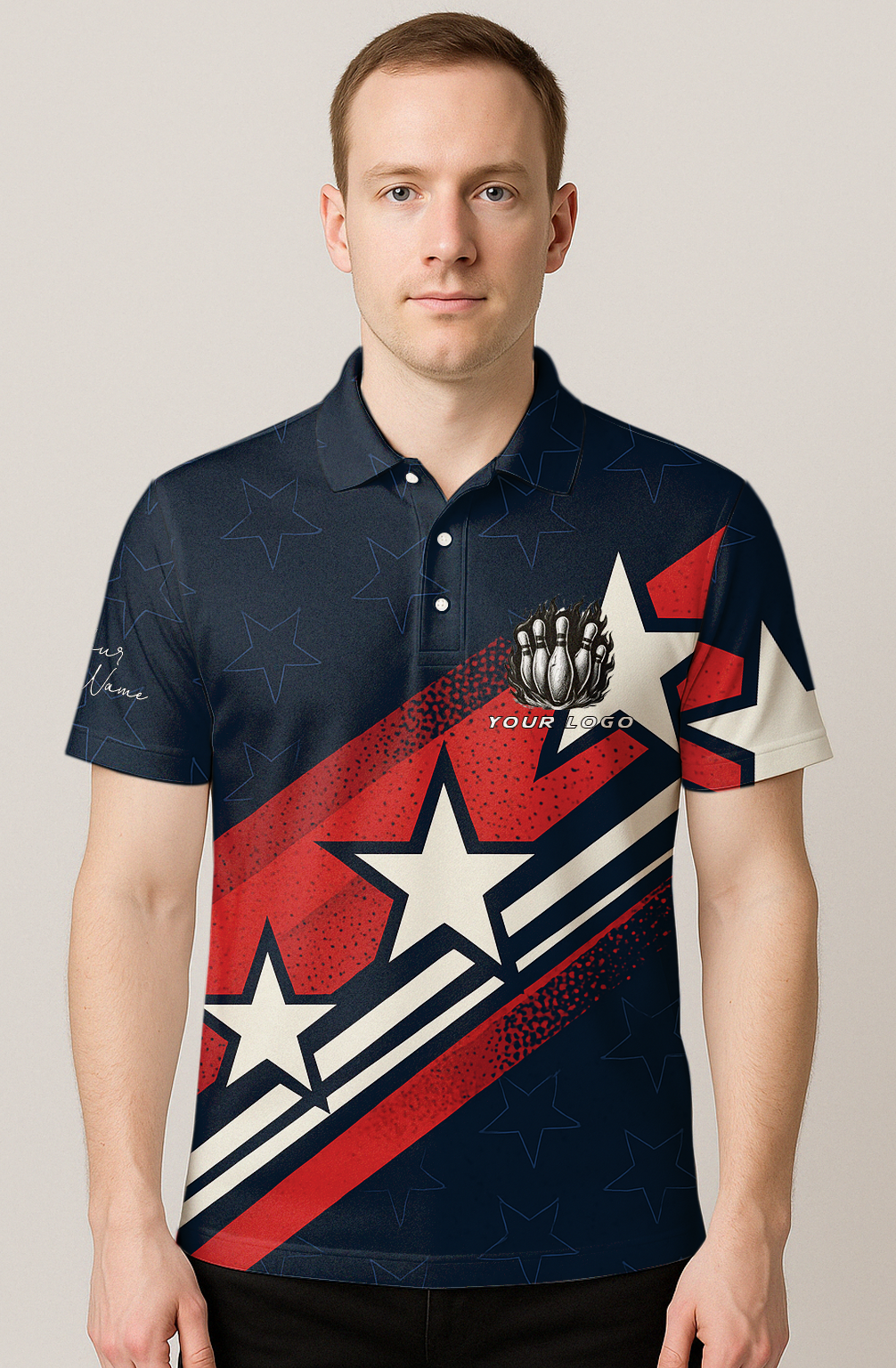American Stars And Stripes Bowling Jersey