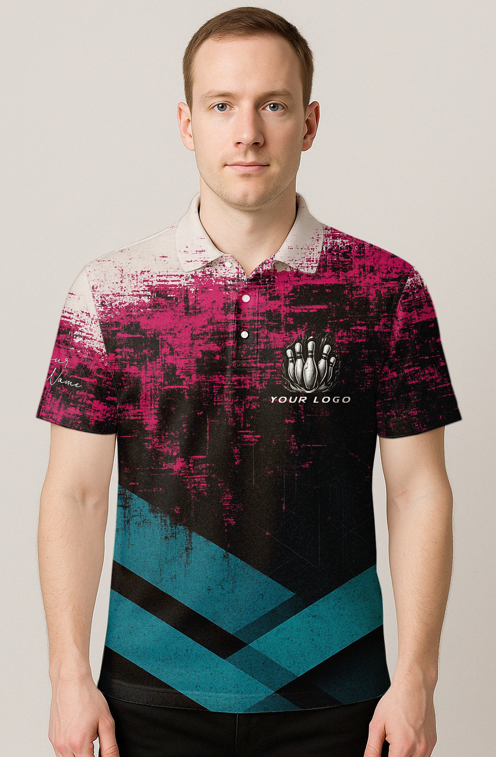 Abstract Splatter Geometric Arrow Bowling Jersey