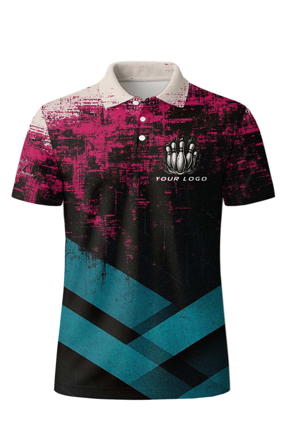 Abstract Splatter Geometric Arrow Bowling Jersey