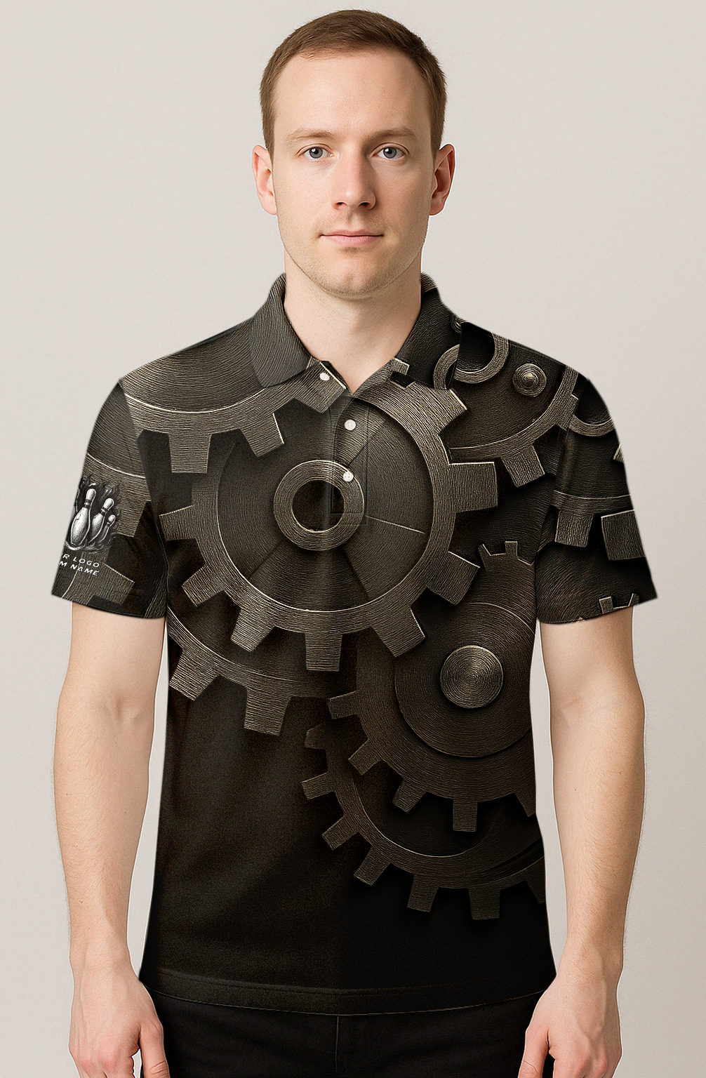 Mechanical Gears Steampunk Grunge Bowling Jersey