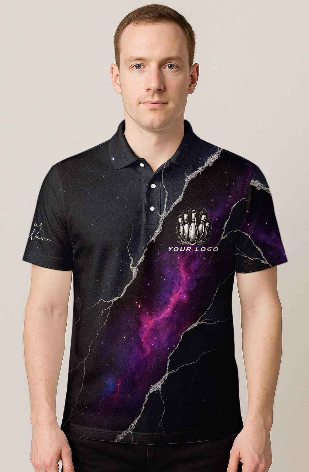 Cracked Cosmic Nebula Space Bowling Jersey