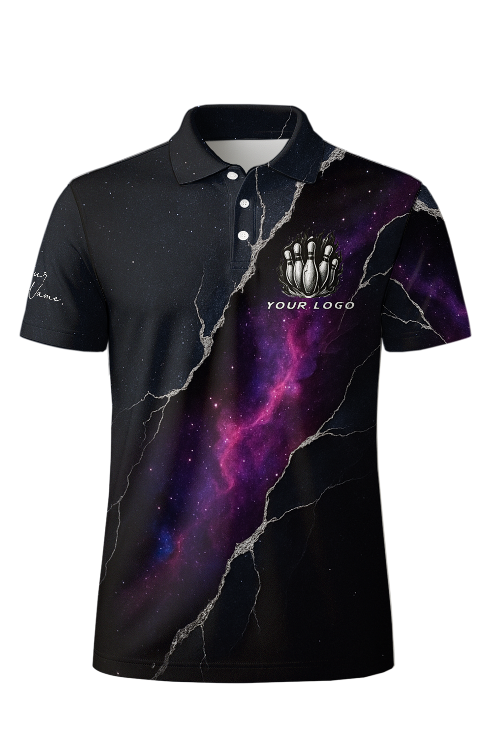 Cracked Cosmic Nebula Space Bowling Jersey