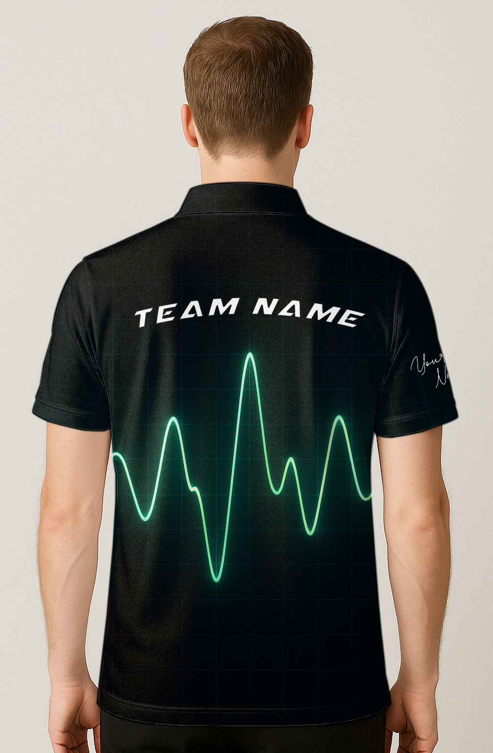 Pulsing Digital Heartbeat Bowling Jersey
