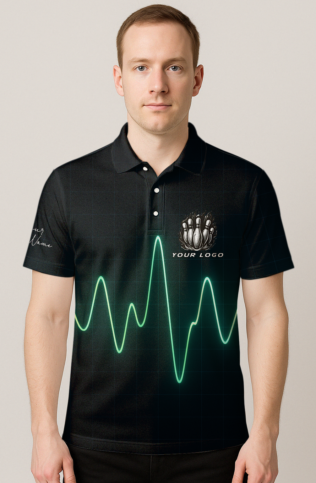 Pulsing Digital Heartbeat Bowling Jersey