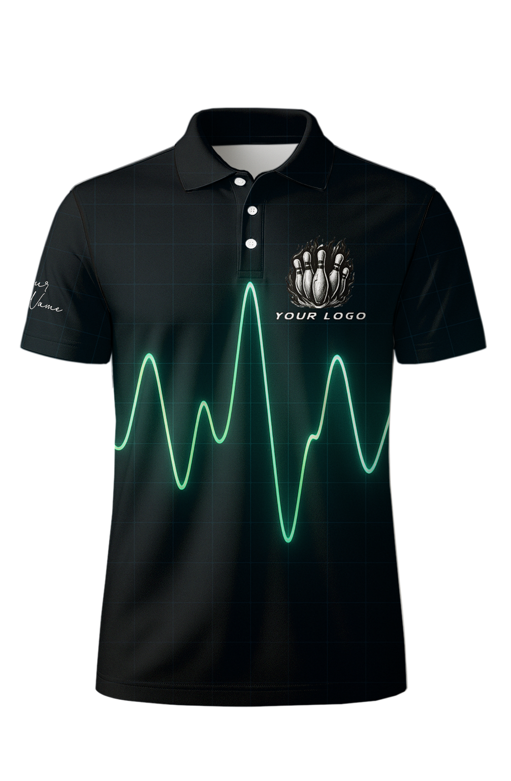 Pulsing Digital Heartbeat Bowling Jersey