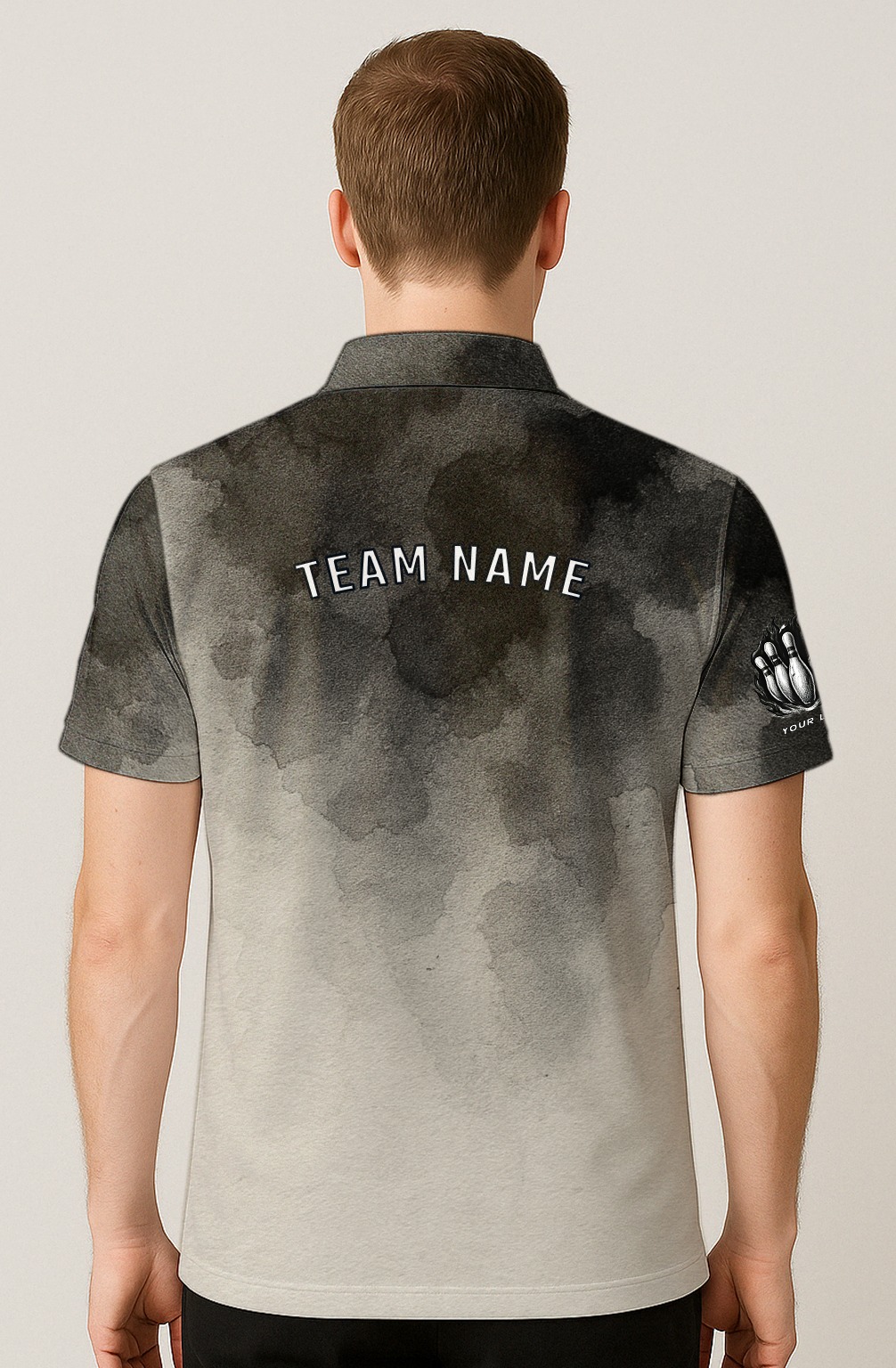 Smoky Ink Wash Stain Bowling Jersey