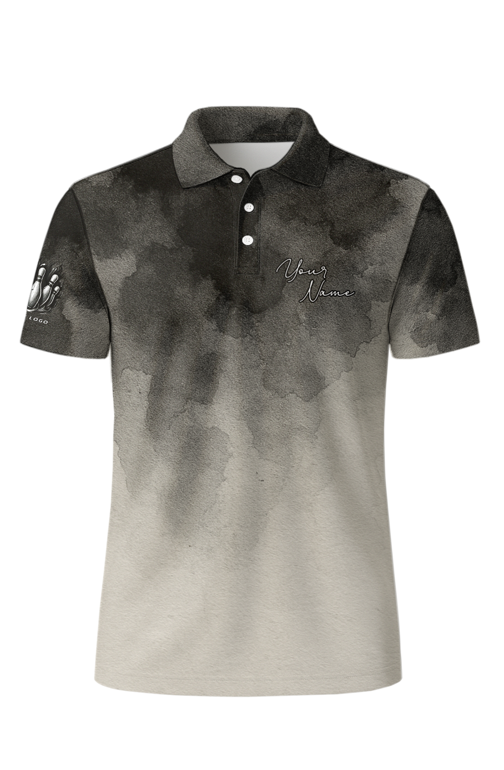 Smoky Ink Wash Stain Bowling Jersey