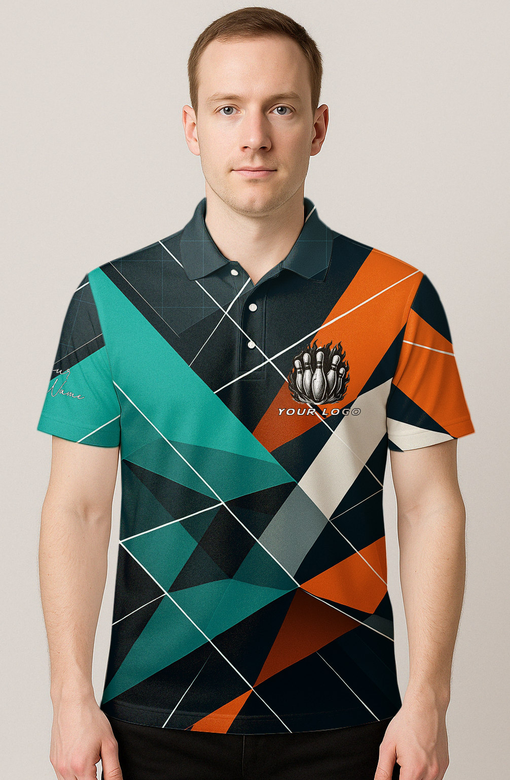 Dynamic Intersecting Shapes Bowling Jersey