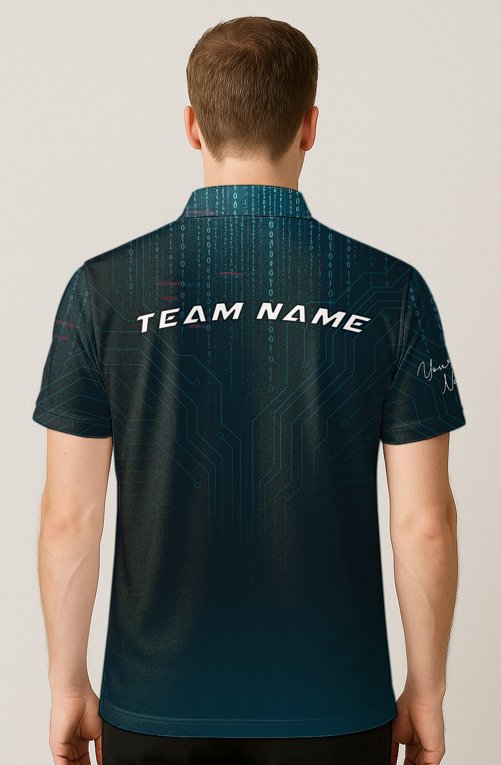 Digital Circuit Matrix Rain Bowling Jersey